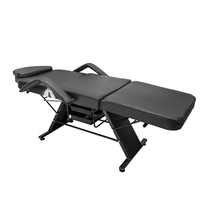 Table noire de massage, à réglage Flexible, lit de spa, cosmétique pour tatouage, visage