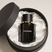 Flacon de Parfum en Verre Noir Mat Personnalisé 30ml 50ml 100ml avec Bouchon en Bois, Rond à Sertir, Vide, Bouteille de Parfum en Spray avec Boîte
