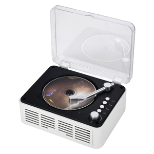 Lecteur CD portable avec haut-parleurs Bluetooth, lecteur CD rétro nostalgique portable pour la maison, lecteur de musique en bois, radio FM et télécommande - Product Image 2