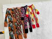 Combinaison bébé unisexe en bambou à imprimé floral à carreaux personnalisable, fermeture éclair bidirectionnelle, pyjama convertible pour enfants, idéal pour le printemps