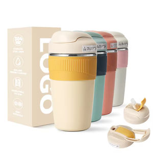 Gobelet isotherme personnalisé en acier inoxydable 480 ml avec double paille, design mignon, pour café - Product Image 1