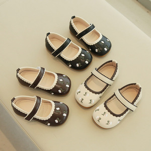 Zapatos para niñas, novedad de otoño 2023, zapatos individuales bordados para niñas pequeñas, suelas blandas para niños, zapatos de princesa dulces para niñas - Product Image 2