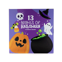 Calendrier de l'Avent du compte à rebours d'Halloween 13 nuits pour enfants Boîte-cadeau de jouets vides avec revêtement UV de gaufrage de laminage mat