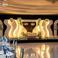 Nouveautés LEDA : Support d'arche lumineux en acrylique blanc pour toile de fond de scène de mariage de luxe, accessoires pour événements et fêtes de mariage
