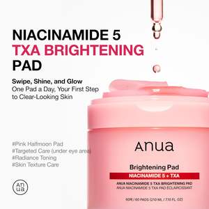 Anua Brightening Pad 60 Pads Niacinamide 5 Tx A para la cara y el área de los ojos - Product Image 2