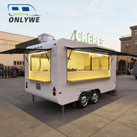 Onlywe : Remorque alimentaire mobile en gros, chariots alimentaires à prix abordable, camion de cuisine vintage de nouvelle conception à vendre