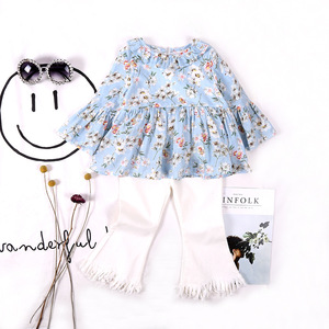 Nueva Llegada, Camiseta de Algodón con Estampado Floral de Manga Larga para Niña, Hecha en China - Product Image 4