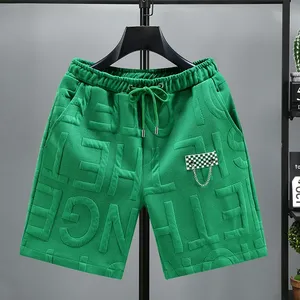 Shorts con coulisse da ginnastica da uomo in cotone 100% nuovo stile con stampa personalizzata pantaloncini da corsa sportivi in cotone per uomo