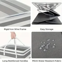 Sac à linge pliable en tissu Oxford 75L, grande capacité, portable, pour usage domestique, rangement de vêtements avec poignées