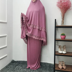 Ensemble de deux pièces <span class=keywords><strong>pour</strong></span> prière musulmane, Robe Abaya de prière, Hijab, caftan, Khimar, Jilbabs, moyen-orient - Product Image 5
