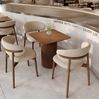 Meubles de café, chaises de restaurant en bois massif, mobilier commercial moderne, vente en gros, ensemble table et chaises pour café rapide, hôtel