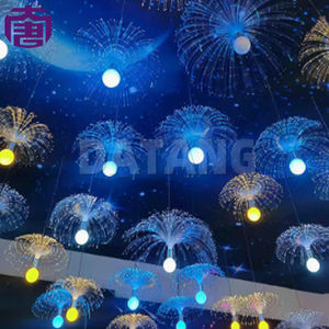 Lustre en fibre optique LED multicolore en forme de méduse, IP65, intérieur/extérieur, fête, taille personnalisable, éclairage décoratif - Product Image 6