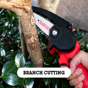Sierra de cadena <span class=keywords><strong>el</strong></span>éctrica inalámbrica, herramienta recargable de 4 pulgadas, 21V, alimentada por batería para cortar madera, ramas de árbol - Product Image 5