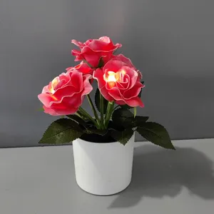 V36 Bunga PU Buatan untuk Dekorasi Rumah Pernikahan, Bunga PU Buatan LED Pot Berkualitas Tinggi untuk Dekorasi Pernikahan
