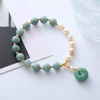 Bracelet pour femme en jade de Hotan de luxe avec fermoir de sécurité, bijoux en perles d'eau douce naturelles, bracelet en jade du Myanmar pour femme