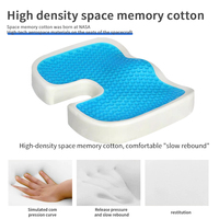 Coussin de siège en silicone de refroidissement Coussin de chaise de bureau de luxe confortable-Coussin de siège de voiture antidérapant, soulagement de la douleur au coccyx