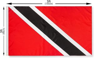 Drapeau national de Trinité-et-Tobago 3x5 pieds en polyester 100% avec deux œillets, écologique, pour poteau de drapeau – Stock à prix réduit - Product Image 4