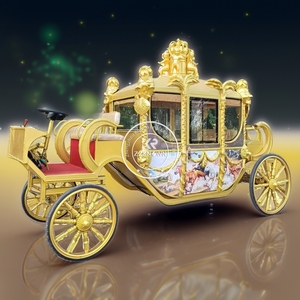 Chariot de mariage royal Victoria Sculpture Horse Wagon, calèche électrique personnalisée à 4 roues et climatisation - Product Image 2