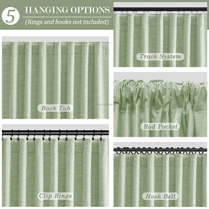 Rideau occultant en bambou/lin de style moderne, isolant thermique, uni, de luxe léger, pour salon, fabrication directe usine OEM ODM - Product Image 2