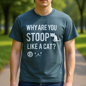 T-Shirt Unisex a Maniche Corte con Stampa Gatto Piegato su un Sasso, Abbigliamento Promozionale - Product Image 3