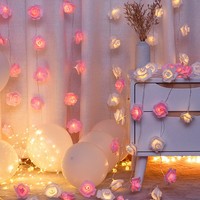 Guirlande lumineuse LED en forme de fleur de rose, éclairage décoratif d'intérieur, qualité supérieure, batterie rechargeable, longueur 3 m, pour les fêtes