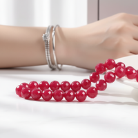 Vente directe usine – Perles de corindon rouge de laboratoire facettées, taillées à froid, semi-finies, accessoires de bijoux DIY, origine inconnue