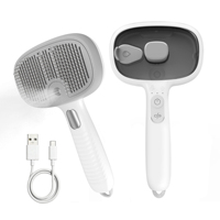 Brosse lissante 3-en-1 auto-nettoyante ionique antistatique pour toilettage des poils d'animaux pour chiens et chats