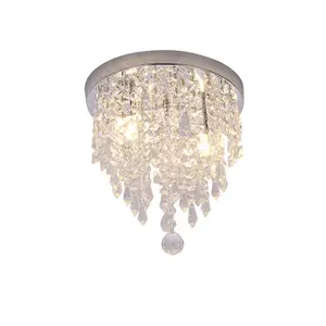 Moderner Kronleuchter Korridor rund Luxus LED Kristall kugel Mini Flush Mount Decken pendel leuchte Lampe für Deck