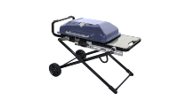 Barbecue à gaz pliable portable pour fêtes en plein air, très vendu, avec revêtement antiadhésif, thermomètre intégré, cadre en alliage d'aluminium