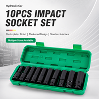 GOF 10 pièces Outils de jardinage manuels en acier au carbone, Adaptateur de clé à chocs à enclenchement profond, Adaptateur de clé à cliquet, Boîte de rangement rigide OEM