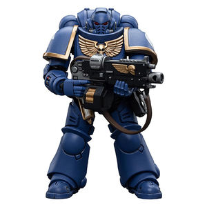 JOYTOY <span class=keywords><strong>Warhammer</strong></span> <span class=keywords><strong>40K</strong></span> Ultramarines Intercessors <span class=keywords><strong>Figurine</strong></span> articulée à l'échelle 1/18 (12,6 cm) Modèle de collection - Product Image 1