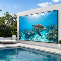 Téléviseur LED d'extérieur haut de gamme pour piscine, étanche IP66, résolution 4K, lisible en plein soleil, 4500-10000 Nits, couleur intégrale, pour l'élégance