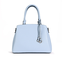 Sac à bandoulière antivol bicolore motif filé bleu clair pour femme, grande capacité, avec fermeture éclair, idéal pour les trajets quotidiens
