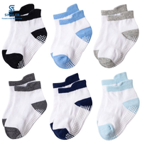 Chaussettes antidérapantes à pois, chaussettes pour enfants, chaussettes en coton, chaussettes bateau pour bébé, chaussettes tricotées, chaussettes de sol