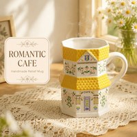 Nouvelle Arrivée Tasse en Céramique Maison de Noël Sous Glaçure avec Poignée pour Café, Lait et Usage Personnel