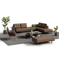 Canapé de bureau modulaire de qualité professionnelle, structure en bois massif et contreplaqué multicouche, options de modules multiples pour salon d'affaires