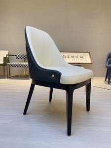 Modern Khaki PU Leather <b>Dining</b> Armchair Black Metal Legs Ribbed Back Upholstered <b>Chair</b> for Restaurant Hotel - Product Image 4