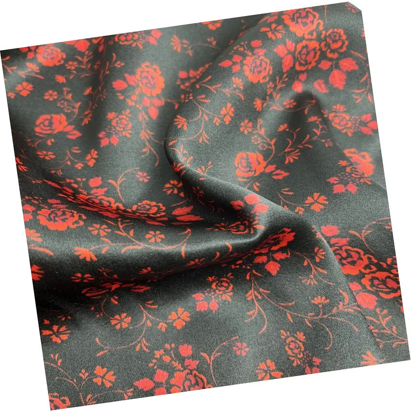 Mewah kualitas tinggi melar berkilau cetak bunga 6A kelas sutra kain Satin untuk mode wanita Kaftan Pjs Kimono pakaian bantal