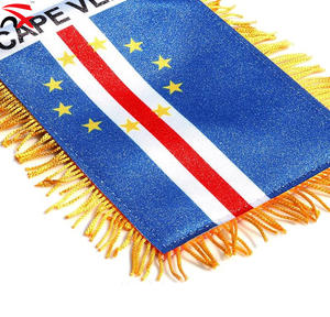 Bandera Nacional de <span class=keywords><strong>Cabo</strong></span> <span class=keywords><strong>Verde</strong></span> Personalizada, Decoración para Coche, Bandera Colgante de <span class=keywords><strong>Cabo</strong></span> <span class=keywords><strong>Verde</strong></span> con Flecos Dorados - Product Image 3