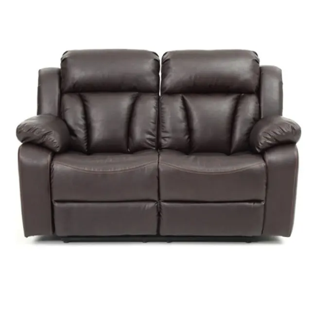 Silla reclinable de cuero para sala de estar, sillón reclinable de estilo moderno, color gris, 2 asientos