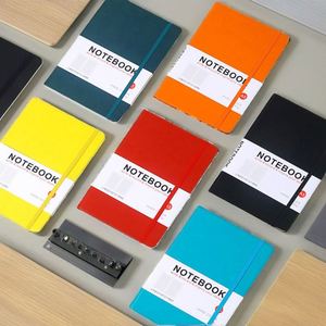 Elegant A5 PU Leather Notebook With Band Strap Durable Hardcover Office Meeting Notebook Custom Thread <b>Sewing</b> Binding - Product Image 2