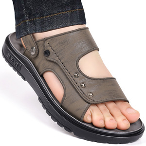 New Style Hollow-Out <b>Sandals</b> For Men Summer Casual Outdoor Beach Slides Slip-On Black And Gray Youth Size - Product Image 3