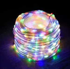 Nordic LED Rope Solar Light PVC Christmas Bar Light 12m 22m Long Wires Neon Solar Hanging Light Colour Wall Home Accessories