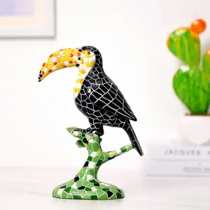 马赛克现代尼斯鹈鹕雕像家居室内鸟装饰配件动物餐桌装饰客厅