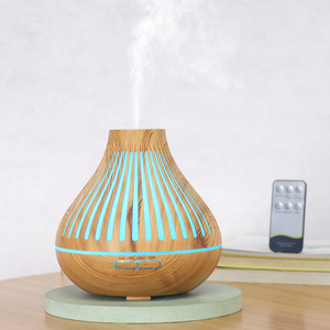 Wood Grain Aroma Diffuser 300Ml Ultrasonic <b>Humidifier</b> With Led Light For Home Use - Product Image 4