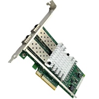 Interfaz Ethernet PCIe 100 X8 de 2,0 Mbps, puerto dual SFP +, controlador de Gb/s con cable externo para servidor en stock