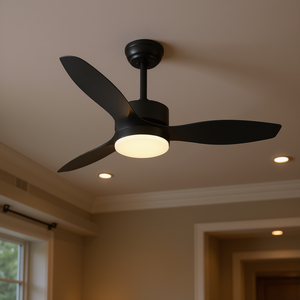 <b>Led</b> Ceiling Fan 52 Inch Black Modern Design Indoor Flush Mount 3 Blades Dc Motor Remote <b>Control</b> - Product Image 2