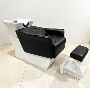 Nouveau lit de lavage semi-allongé haut de gamme pour salon de coiffure, avec bac en céramique, pour coiffure simple et rinçage des cheveux - Product Image 4