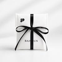 Pochette à bijoux en coton sergé de luxe personnalisée avec logo, nœud en ruban, anti-rayures, légère, OEM, pour cadeaux