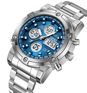 स्किमी 2556 डुअल डिस्प्ले पुरुष आउटडोर स्पोर्ट्स कलाई घड़ी पुरुषों की स्टाइलिश स्टेनलेस स्टील घड़ियाँ - Product Image 3